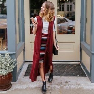 Agnes Dora burgundy vest duster! M/l